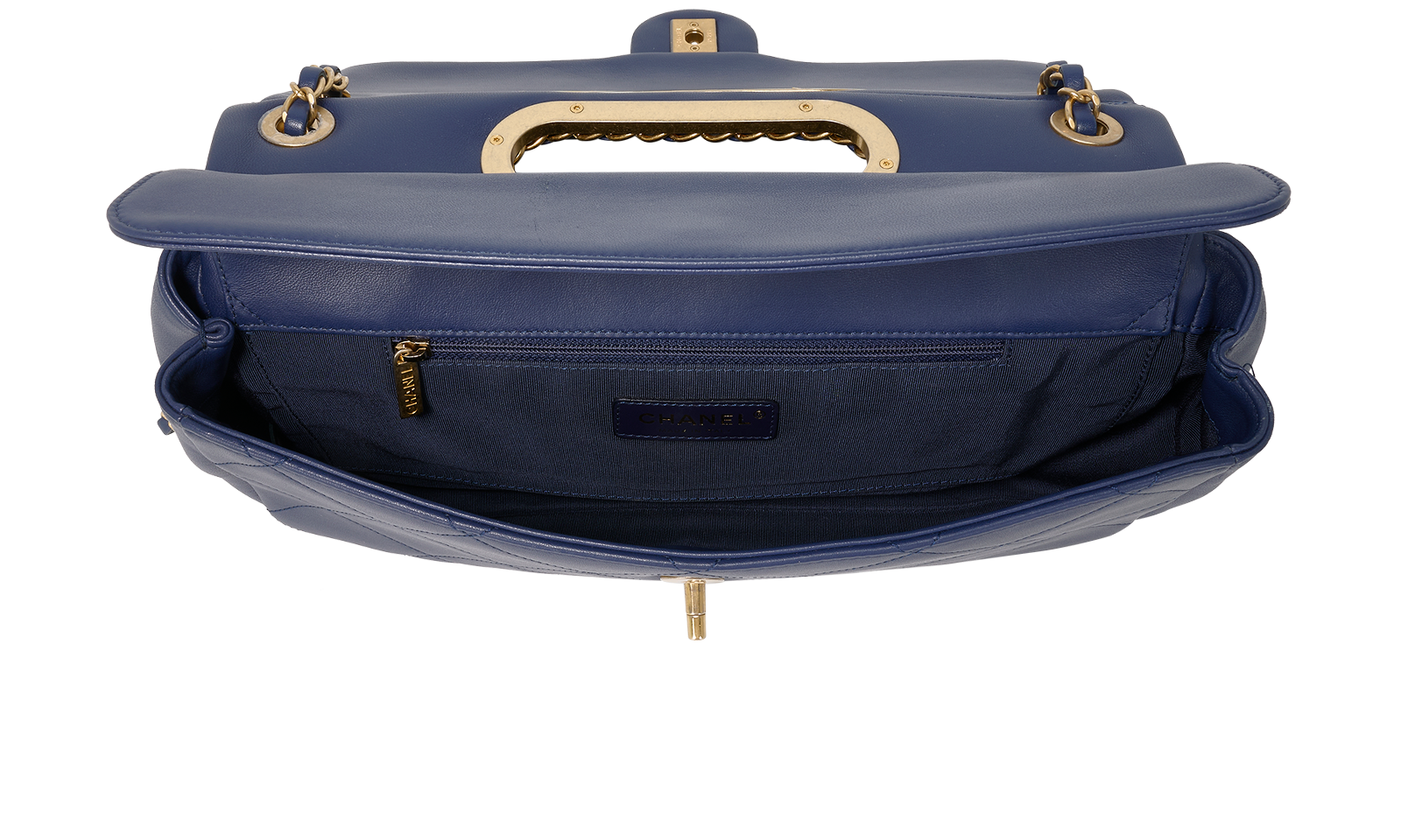 A Real Catch Flap, &pound;3,750, Handbags, Navy, Lambskin Leather, Other view
